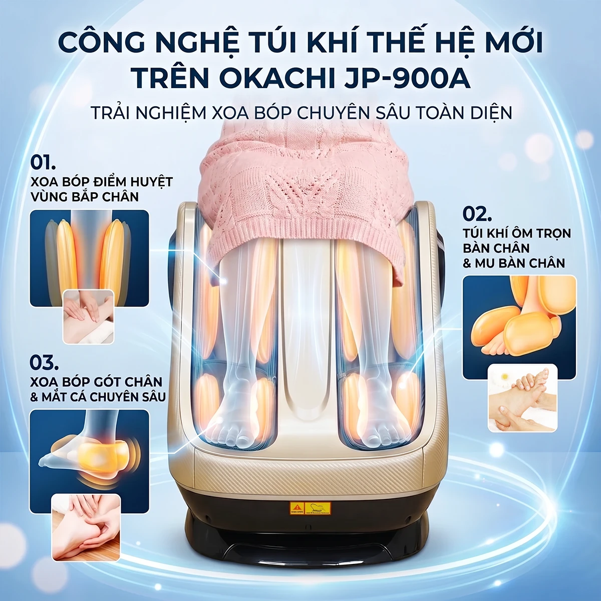 Máy massage chân và bắp chân OKACHI JP-900A (cao cấp)