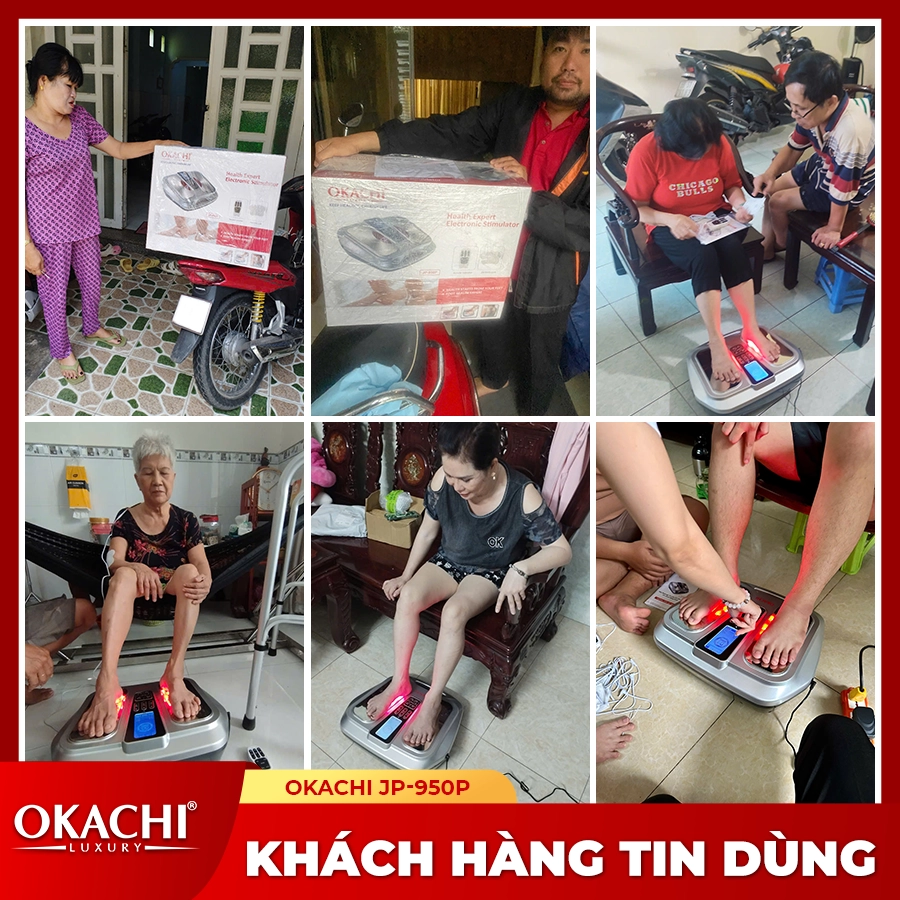 Máy massage chân trị liệu châm cứu bấm huyệt OKACHI JP-950P