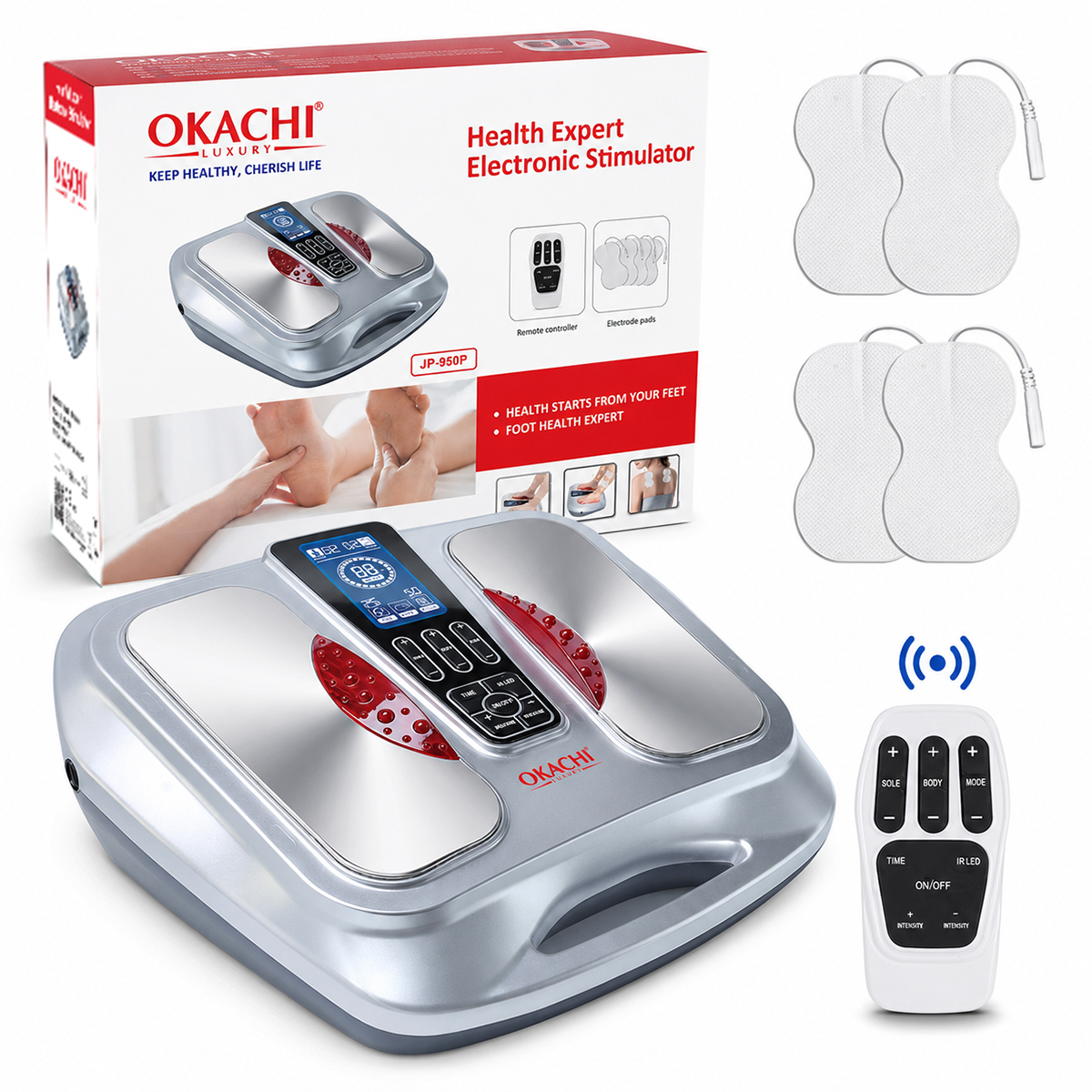 Máy massage chân trị liệu châm cứu bấm huyệt OKACHI JP-950P