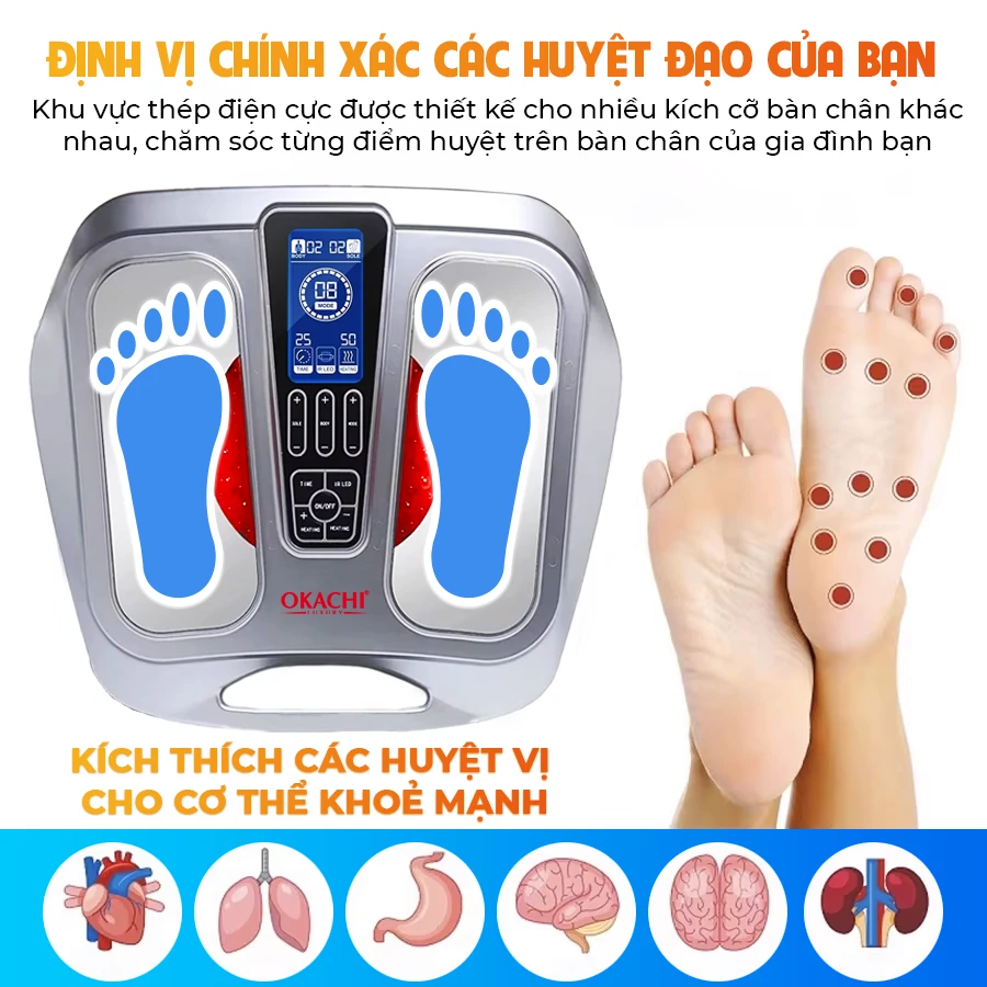 Máy massage chân trị liệu châm cứu bấm huyệt OKACHI JP-950P
