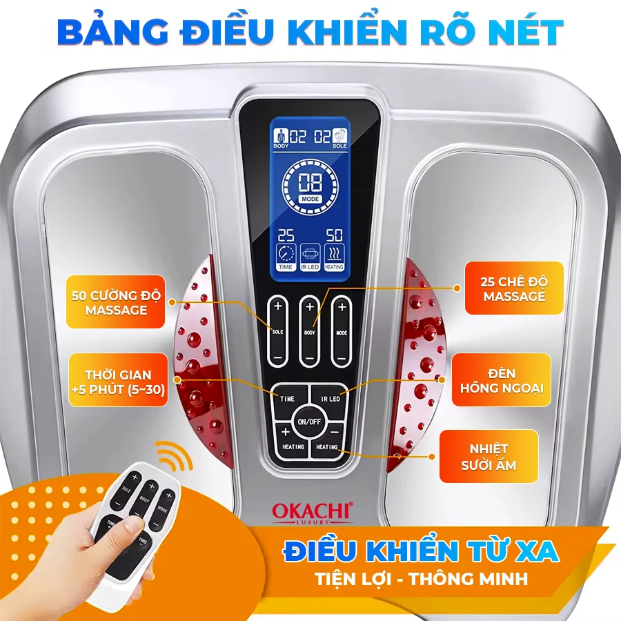 Máy massage chân trị liệu châm cứu bấm huyệt OKACHI JP-950P