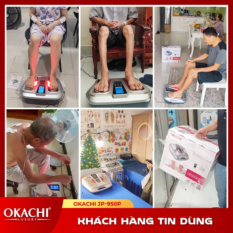 Máy massage chân trị liệu châm cứu bấm huyệt OKACHI JP-950P