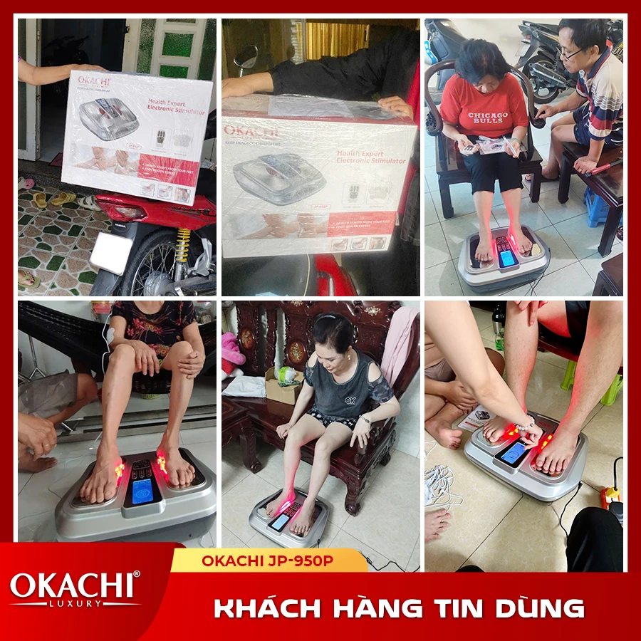 Máy massage chân trị liệu châm cứu bấm huyệt OKACHI JP-950P
