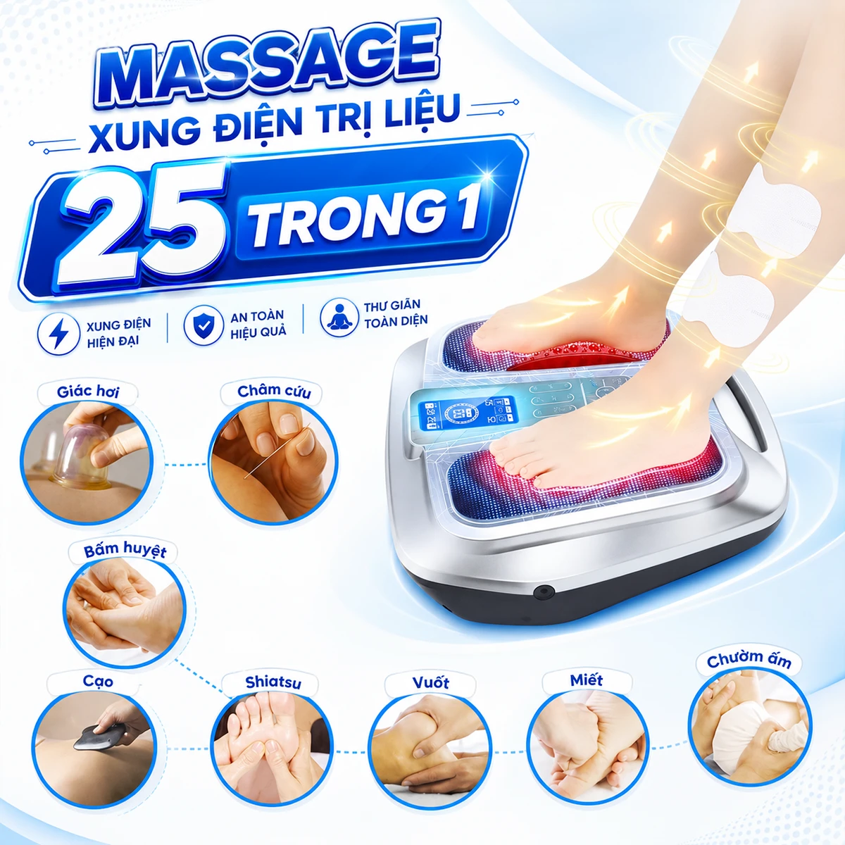 Máy massage chân trị liệu châm cứu bấm huyệt OKACHI JP-950P