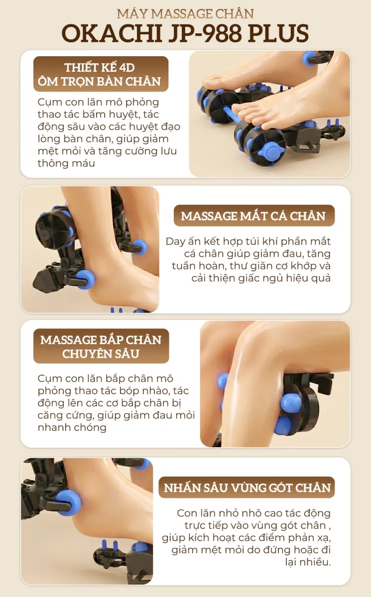 Máy massage chân thông minh 4D OKACHI JP-988 Plus