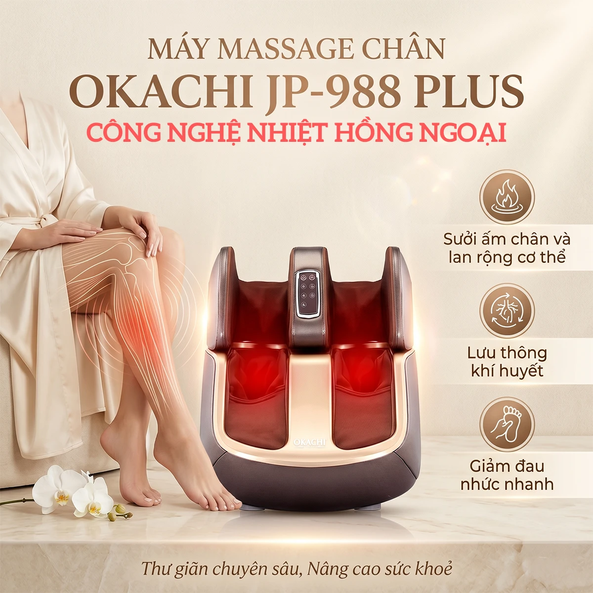 Máy massage chân thông minh 4D OKACHI JP-988 Plus