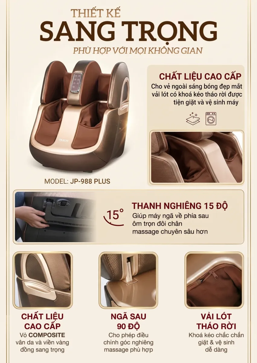 Máy massage chân thông minh 4D OKACHI JP-988 Plus