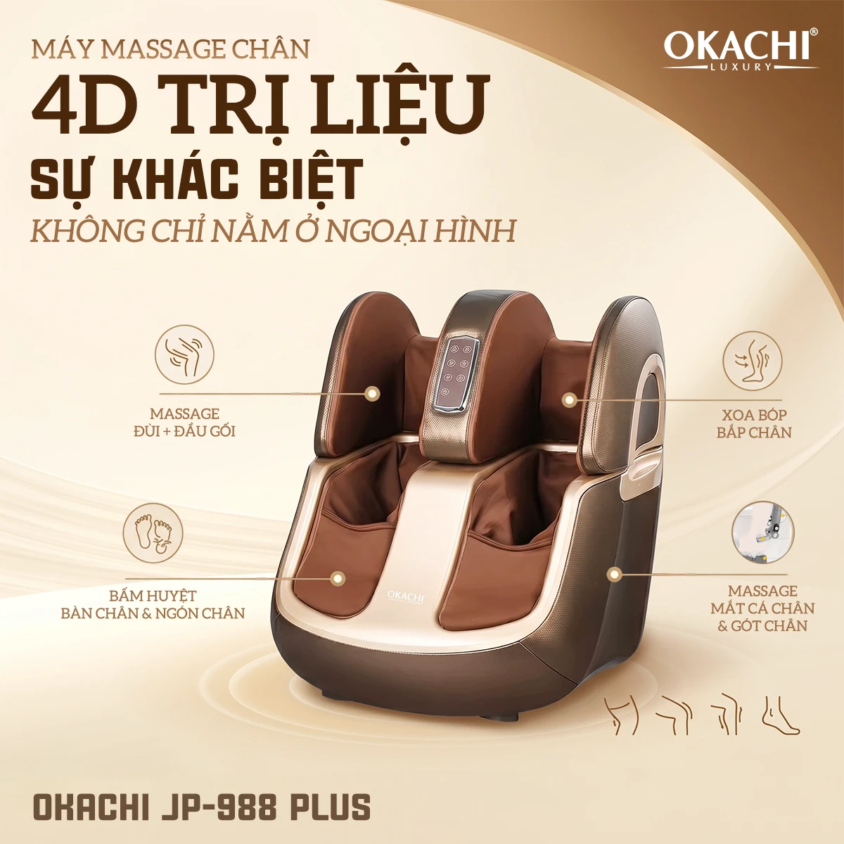 Máy massage chân thông minh 4D OKACHI JP-988 Plus