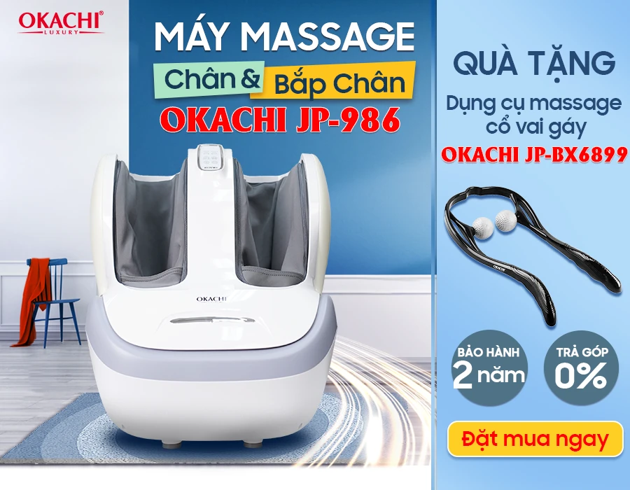 Máy Massage Chân Và Bắp Chân OKACHI JP-986 (Trắng)