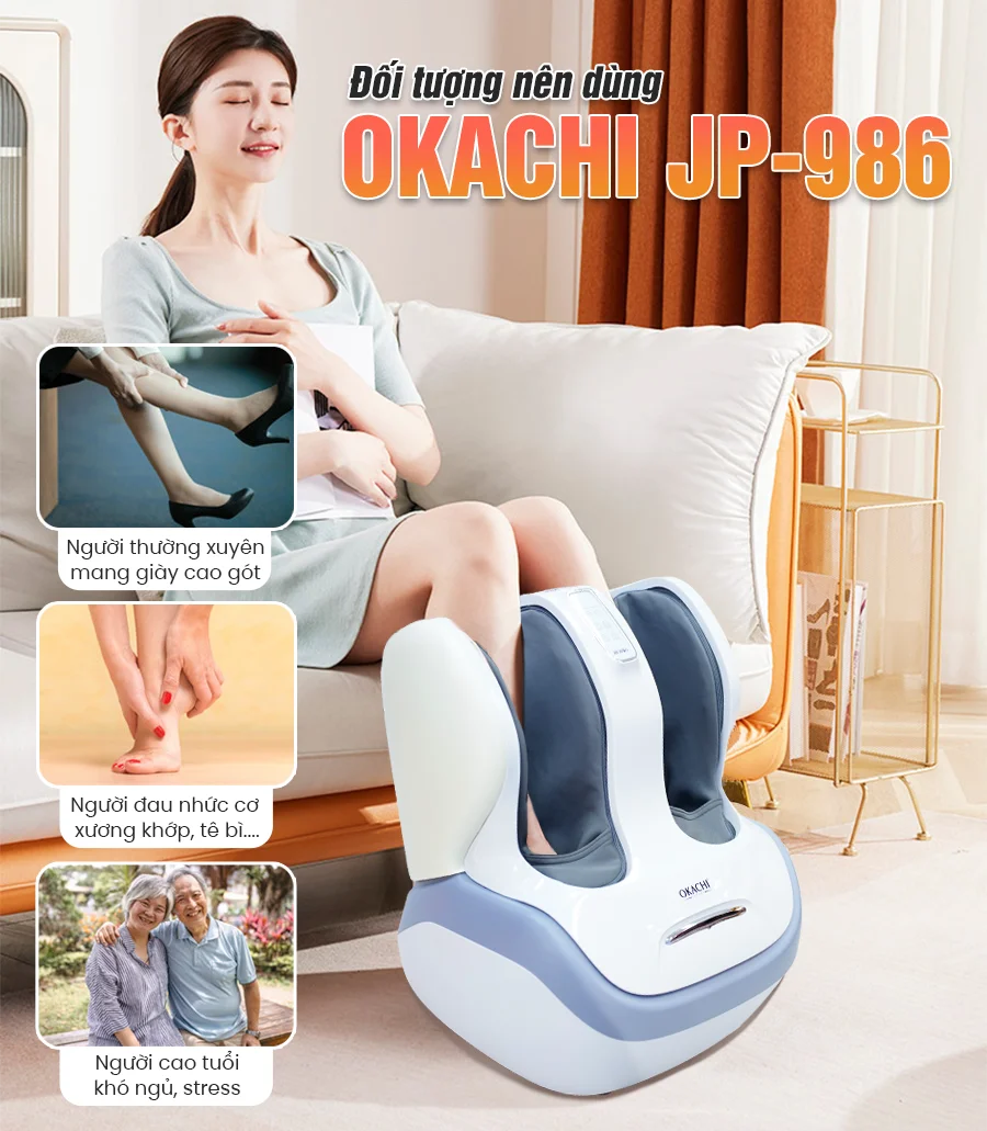 Máy Massage Chân Và Bắp Chân OKACHI JP-986 (Trắng)