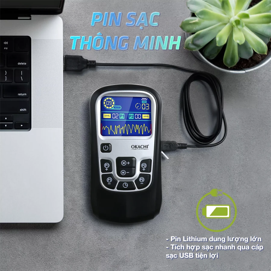 Máy masaage trị liệu xung điện OKACHI JP-E20