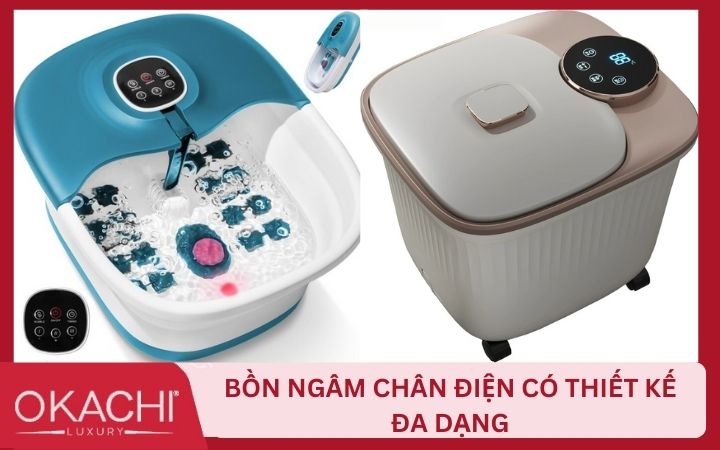 Bồn massage chân có thiết kế đa dạng