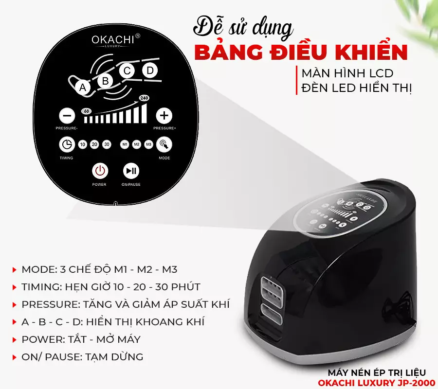 Máy nén ép trị liệu suy giãn tĩnh mạch OKACHI LUXURY JP-2000
