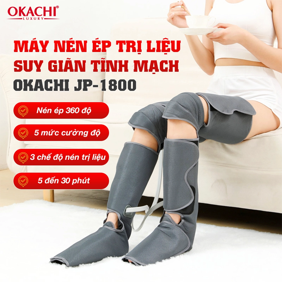 Máy nén ép trị liệu suy giãn tĩnh mạch chân mini OKACHI JP-1800