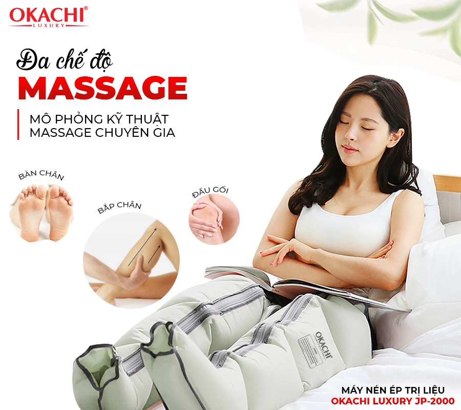 Máy nén ép trị liệu suy giãn tĩnh mạch OKACHI LUXURY JP-2000