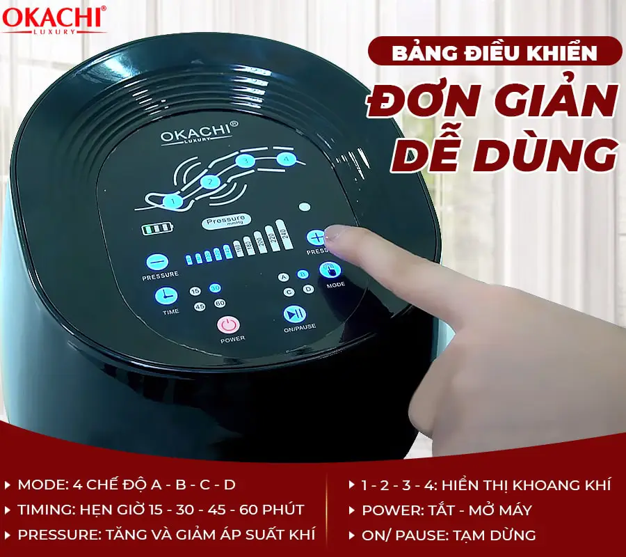 Máy nén ép TRỊ LIỆU suy giãn tĩnh mạch Okachi luxury JP-3000 Plus pin sạc