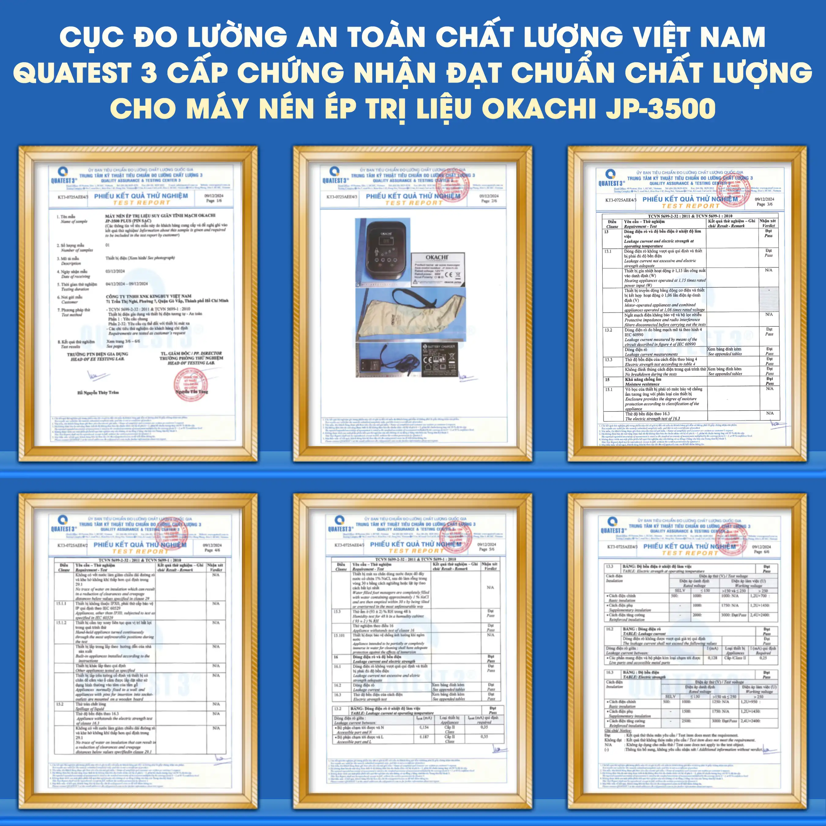Máy trị liệu suy giãn tĩnh mạch OKACHI JP-3500 Plus (Pin sạc)
