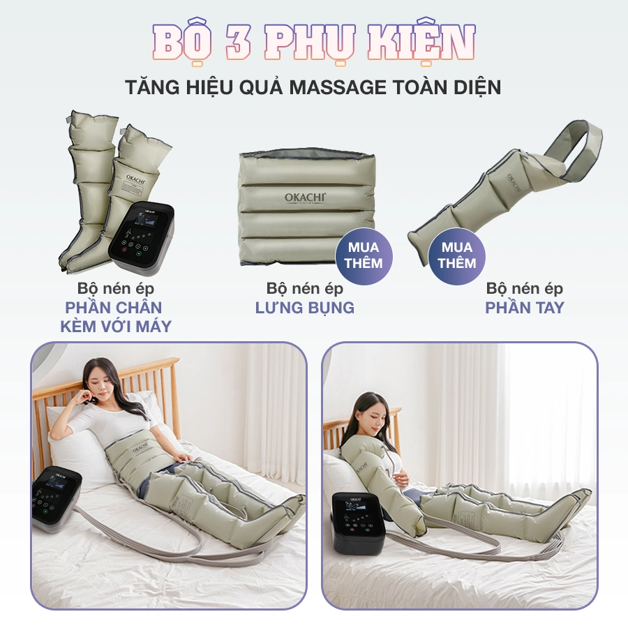 Máy trị liệu suy giãn tĩnh mạch OKACHI JP-3500 Plus (Pin sạc)
