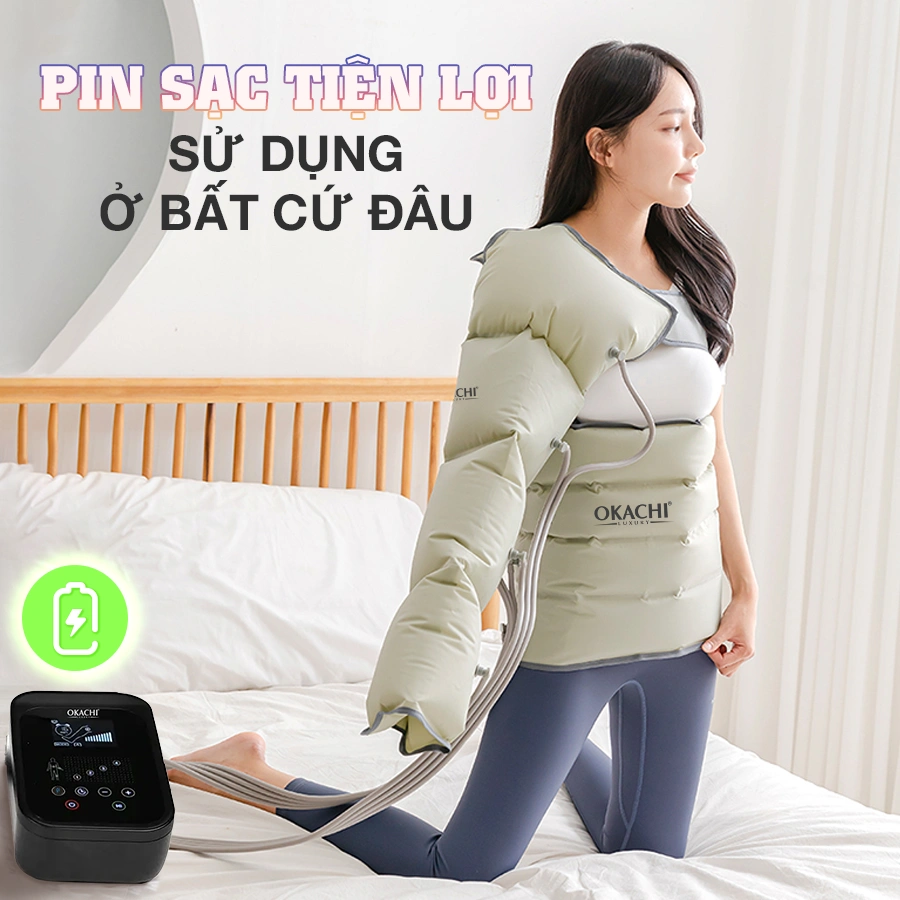 Máy trị liệu suy giãn tĩnh mạch OKACHI JP-3500 Plus (Pin sạc)