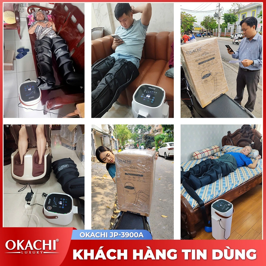 Máy massage trị liệu suy giãn tĩnh mạch OKACHI JP-3900A (6 buồng)