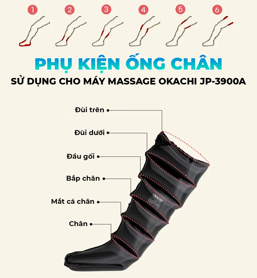 Phụ kiện ống chân của máy massage chân OKACHI JP-3900A