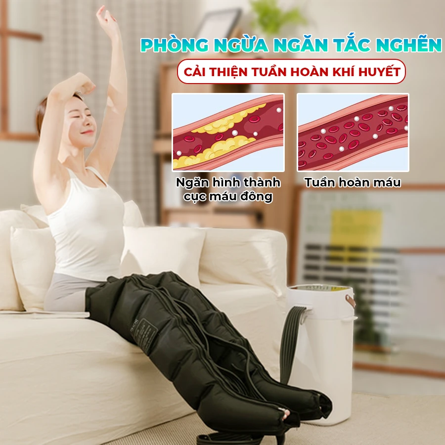 Máy massage trị liệu suy giãn tĩnh mạch OKACHI JP-3900A (6 buồng)
