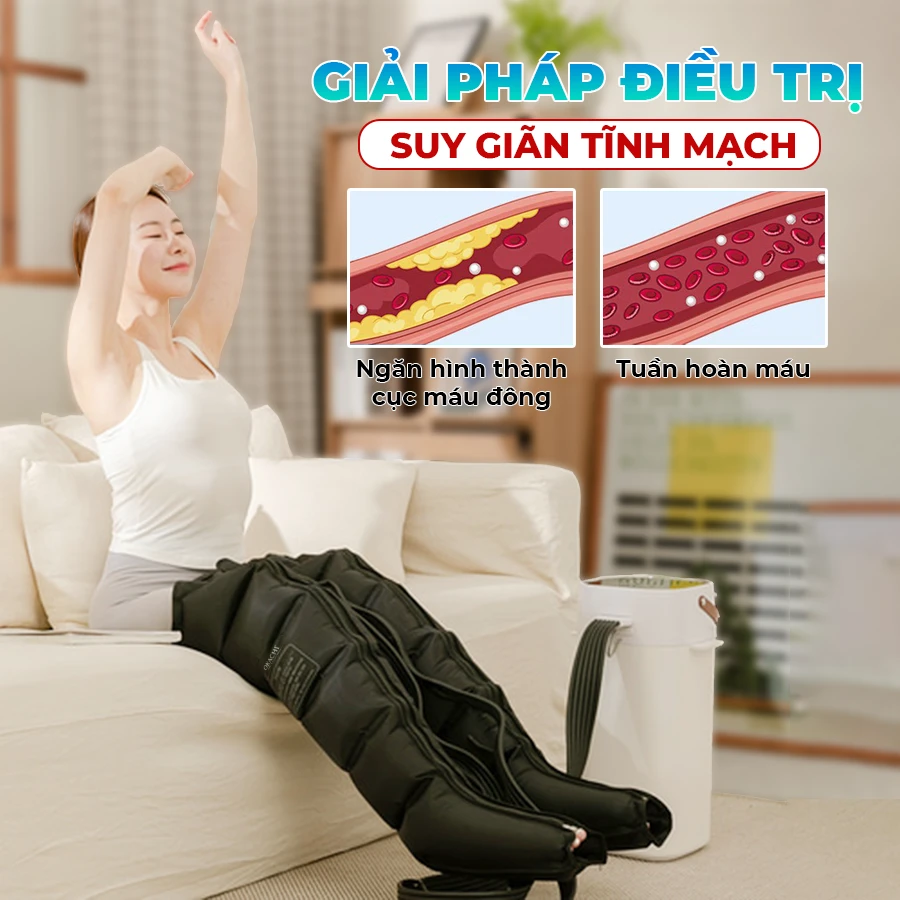 Máy massage trị liệu suy giãn tĩnh mạch OKACHI JP-3900A (6 buồng)