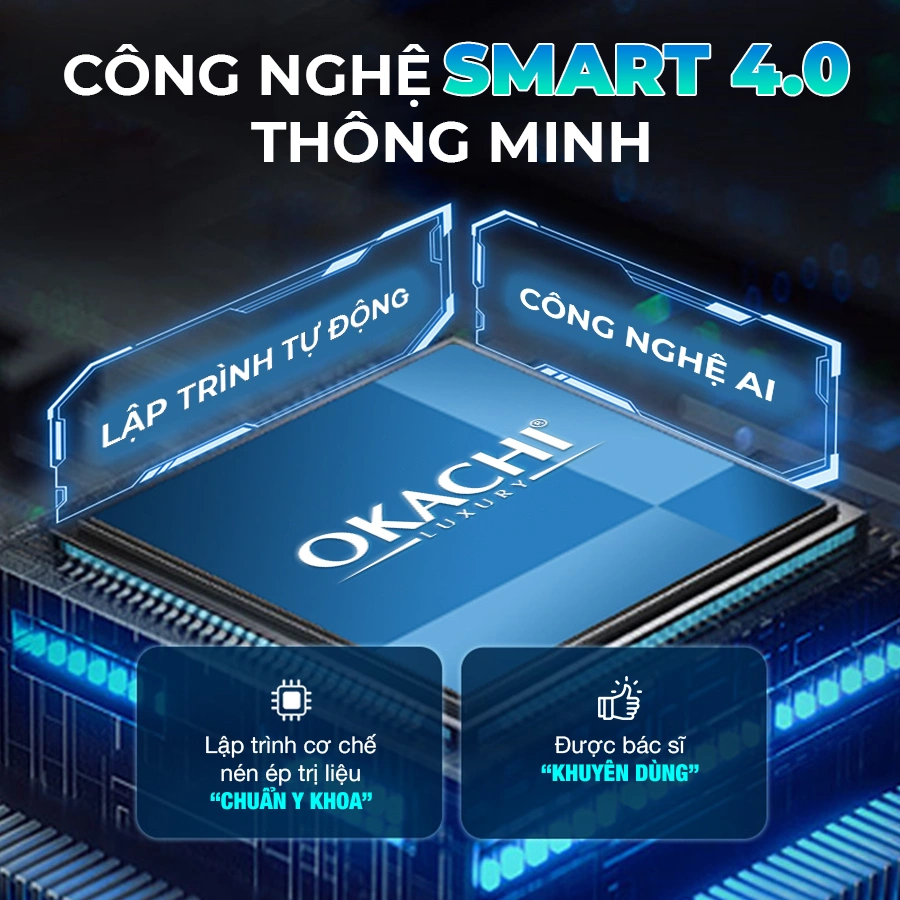 Máy massage trị liệu suy giãn tĩnh mạch OKACHI JP-3900A (6 buồng)