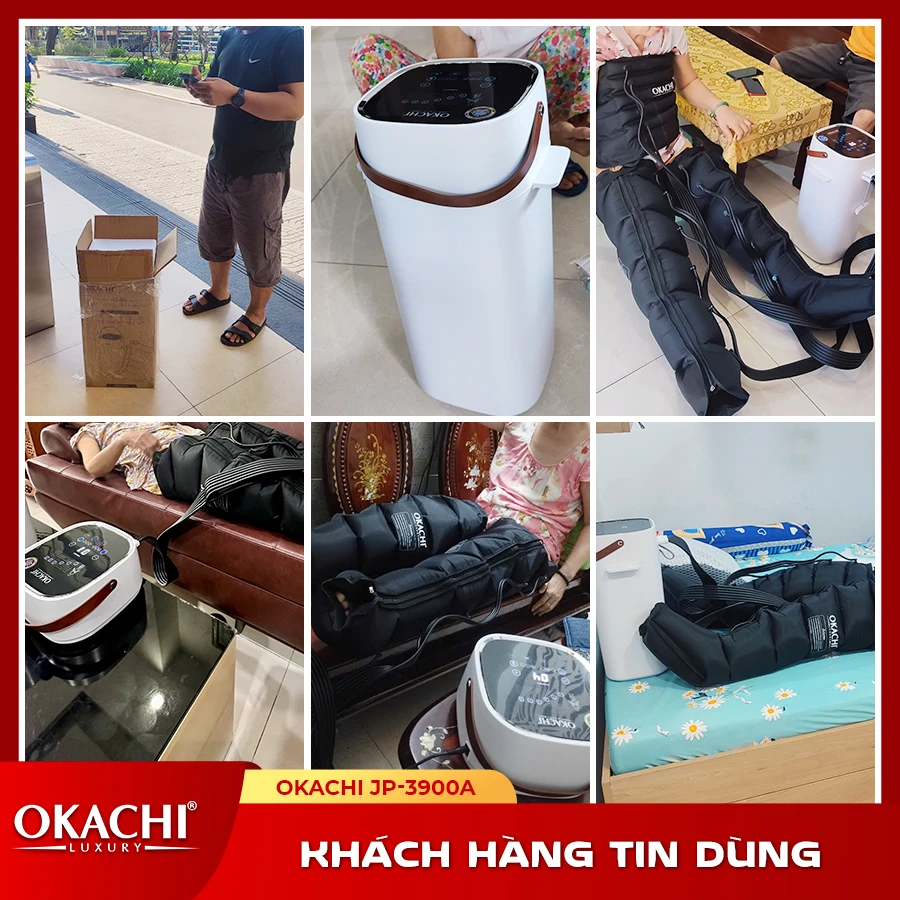 Máy massage trị liệu suy giãn tĩnh mạch OKACHI JP-3900A (6 buồng)