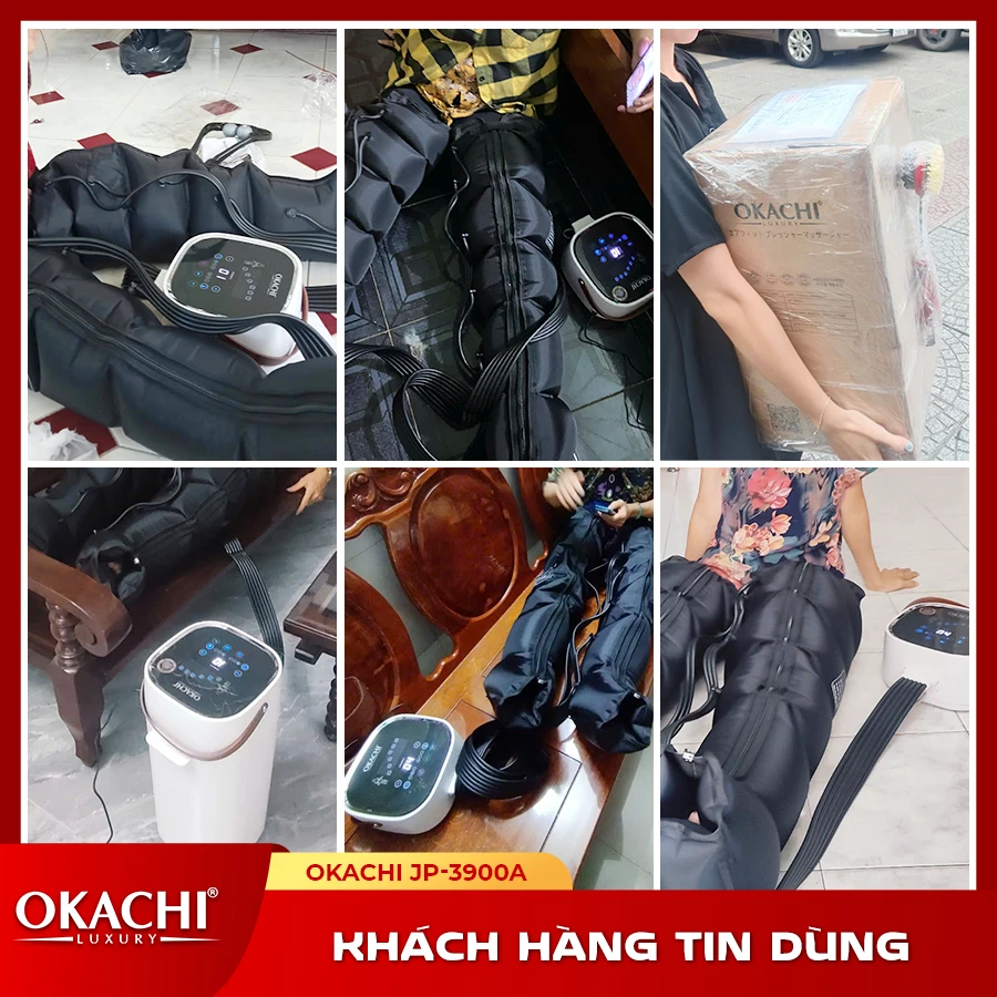 Máy massage trị liệu suy giãn tĩnh mạch OKACHI JP-3900A (6 buồng)