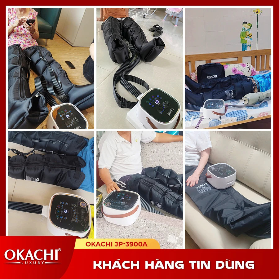 Máy massage trị liệu suy giãn tĩnh mạch OKACHI JP-3900A (6 buồng)