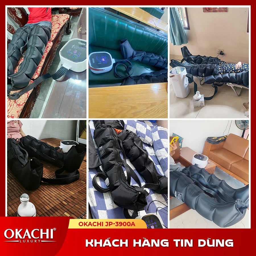 Máy massage trị liệu suy giãn tĩnh mạch OKACHI JP-3900A (6 buồng)