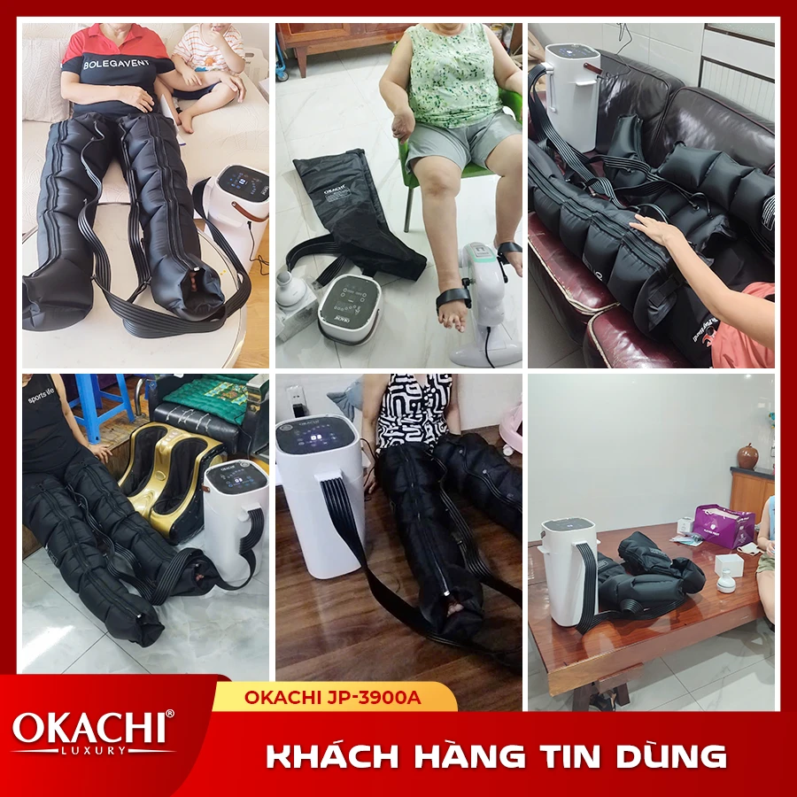 Máy massage trị liệu suy giãn tĩnh mạch OKACHI JP-3900A (6 buồng)