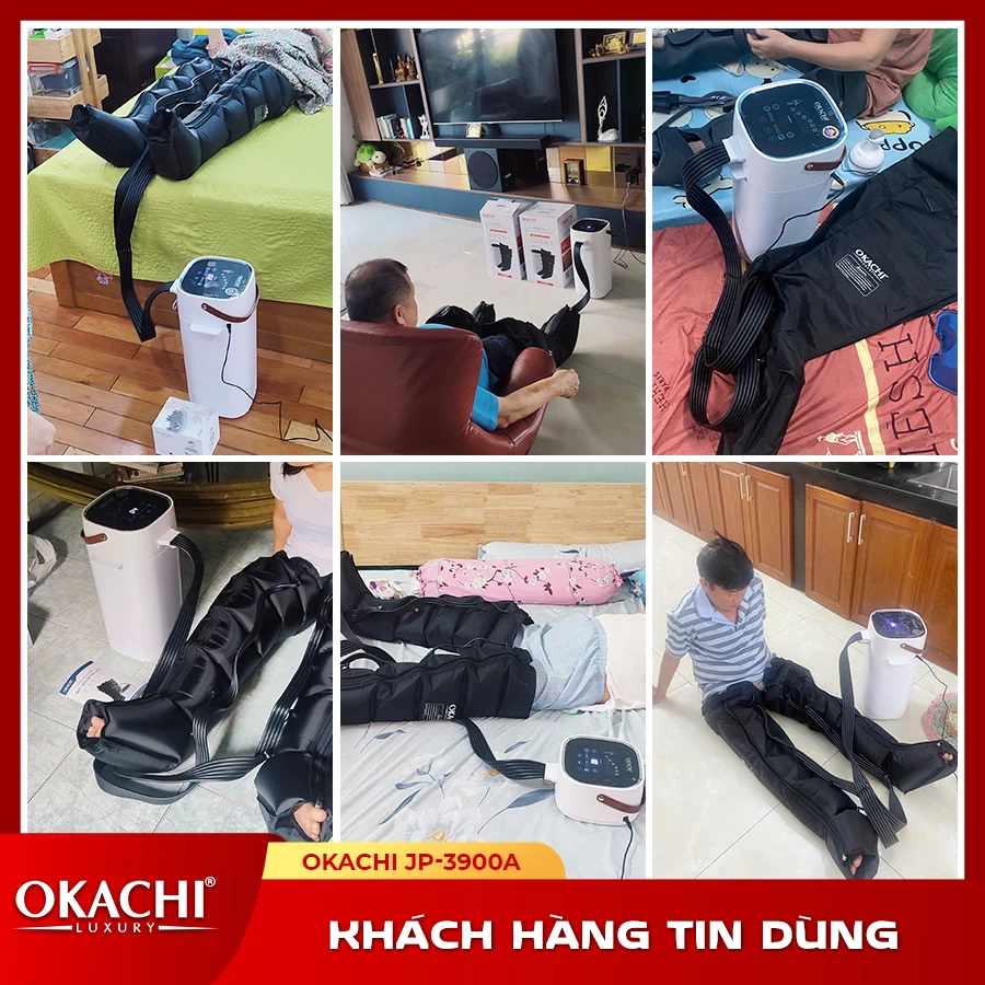 Máy massage trị liệu suy giãn tĩnh mạch OKACHI JP-3900A (6 buồng)