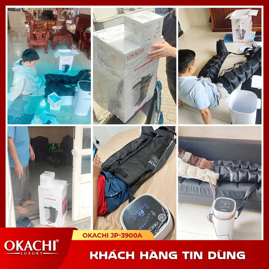 Máy massage trị liệu suy giãn tĩnh mạch OKACHI JP-3900A (6 buồng)