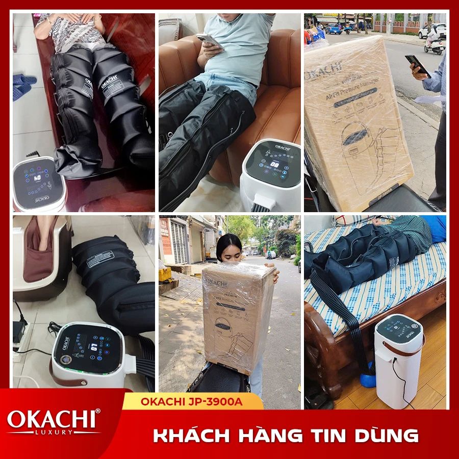 Máy massage trị liệu suy giãn tĩnh mạch OKACHI JP-3900A (6 buồng)