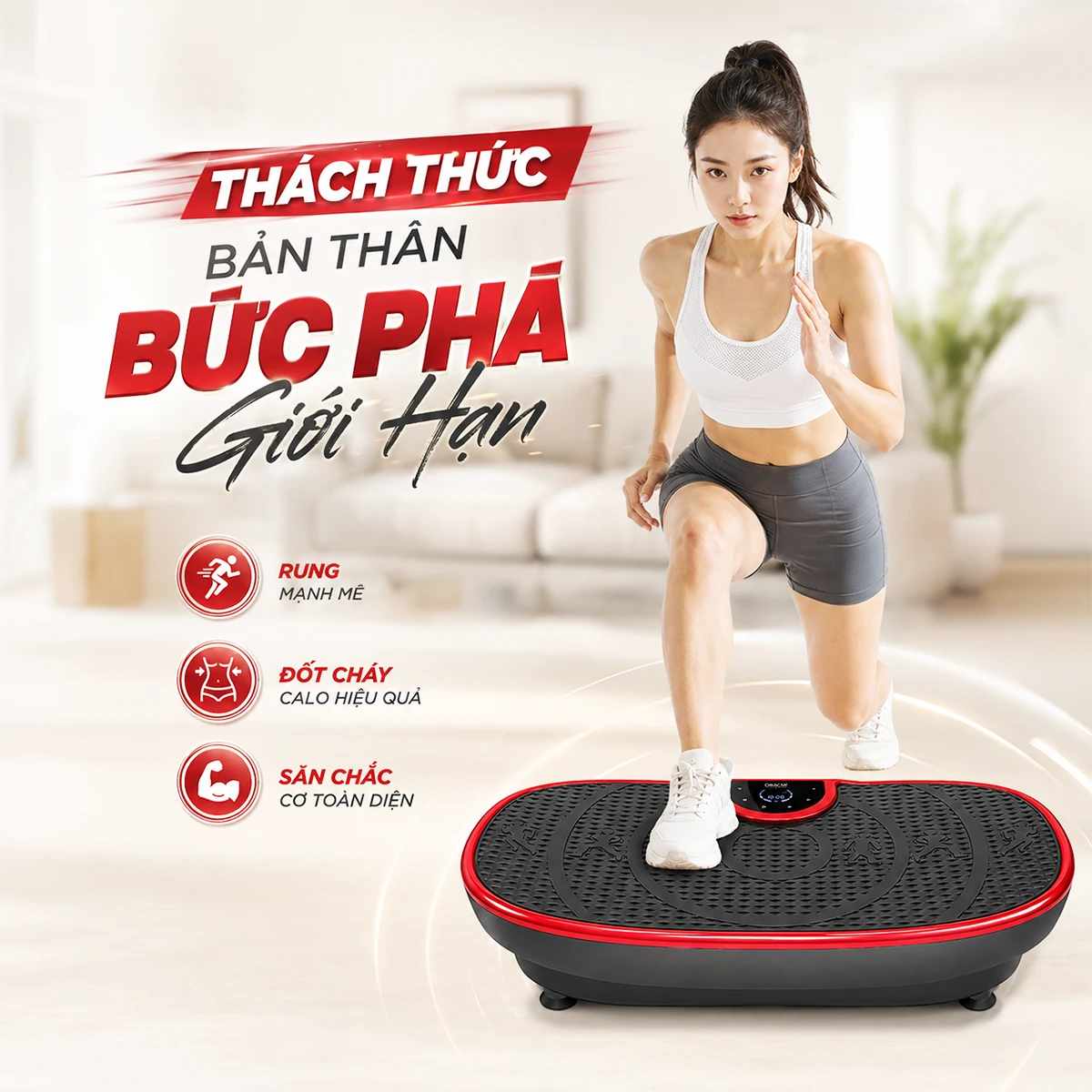 Máy rung giảm mỡ toàn thân OKACHI JP-860 (đỏ))