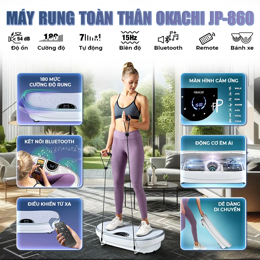 Máy rung giảm mỡ  toàn thân OKACHI JP-860 (Trắng)