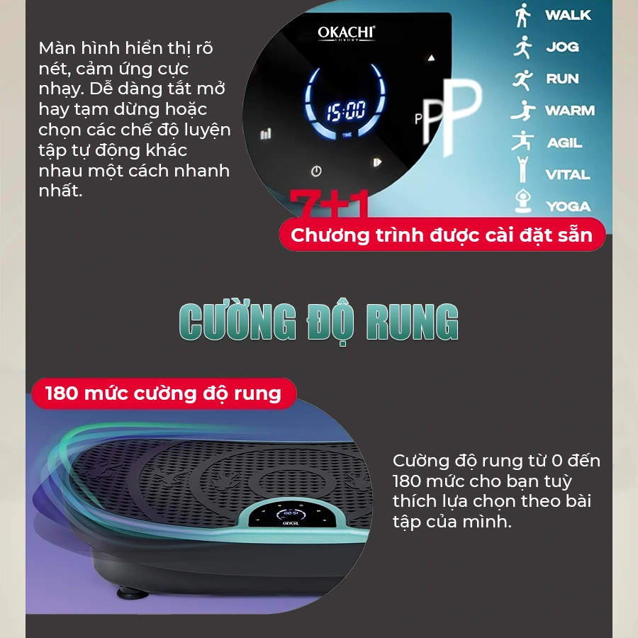 Máy rung giảm mỡ  toàn thân OKACHI JP-860 (Xanh)