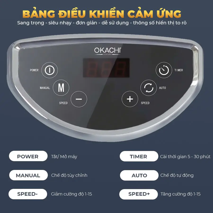 Máy rung giảm mỡ toàn thân OKACHI JP-868 (Dòng cao cấp)