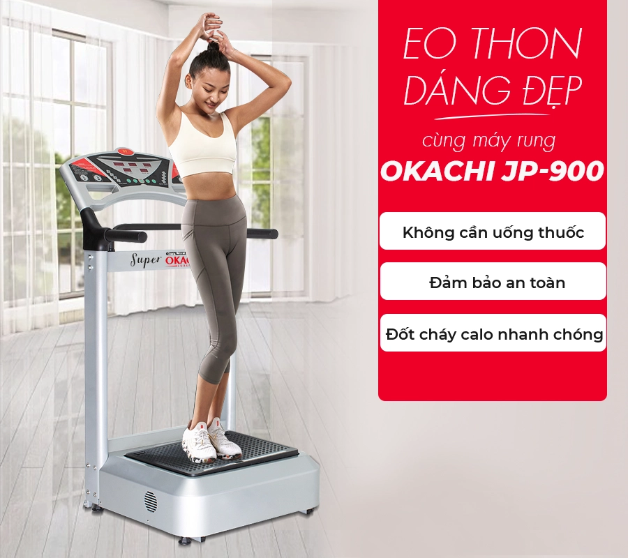 Máy rung giảm cân Super Okachi Massage JP-900 công suất 1000W (cao cấp)