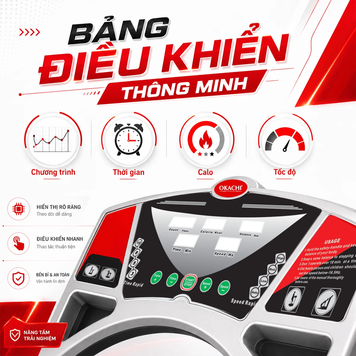 Máy rung giảm cân Super Okachi Massage JP-F900 công suất 1000W (cao cấp)