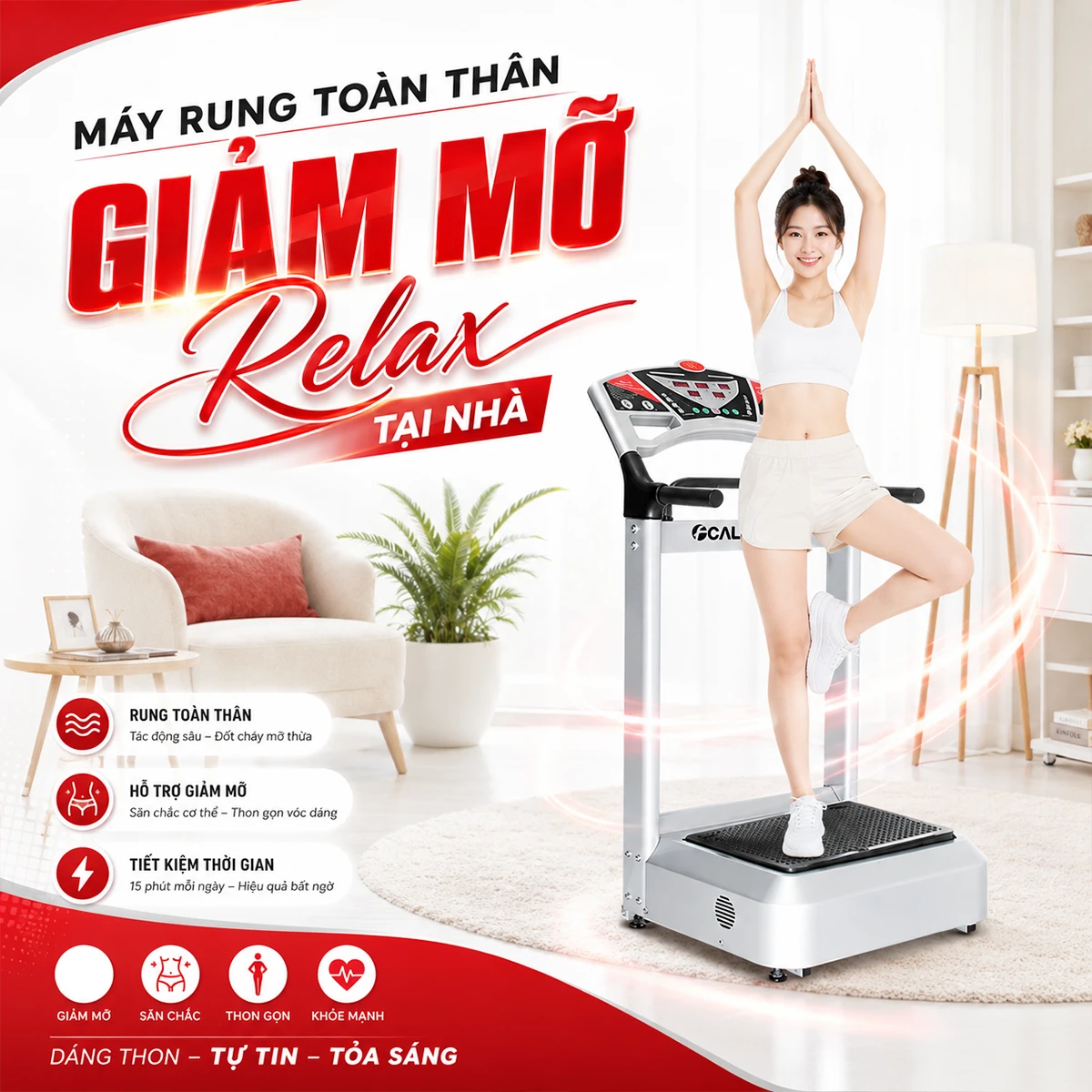 Máy rung giảm cân Super Okachi Massage JP-F900 công suất 1000W (cao cấp)