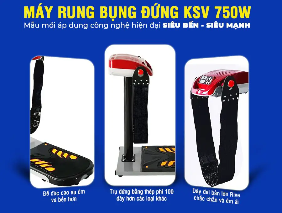 Máy rung bụng đứng KSV 750W tuỳ chỉnh cấp độ