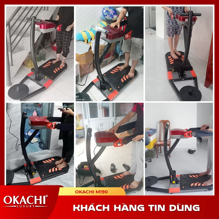 Máy rung bụng đứng đa năng M190 cao cấp (750W tùy chỉnh tốc độ + xoay eo)