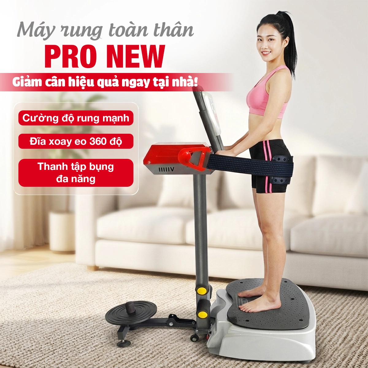 Máy rung toàn thân đa năng Pro New (rung+massage+xoay eo)