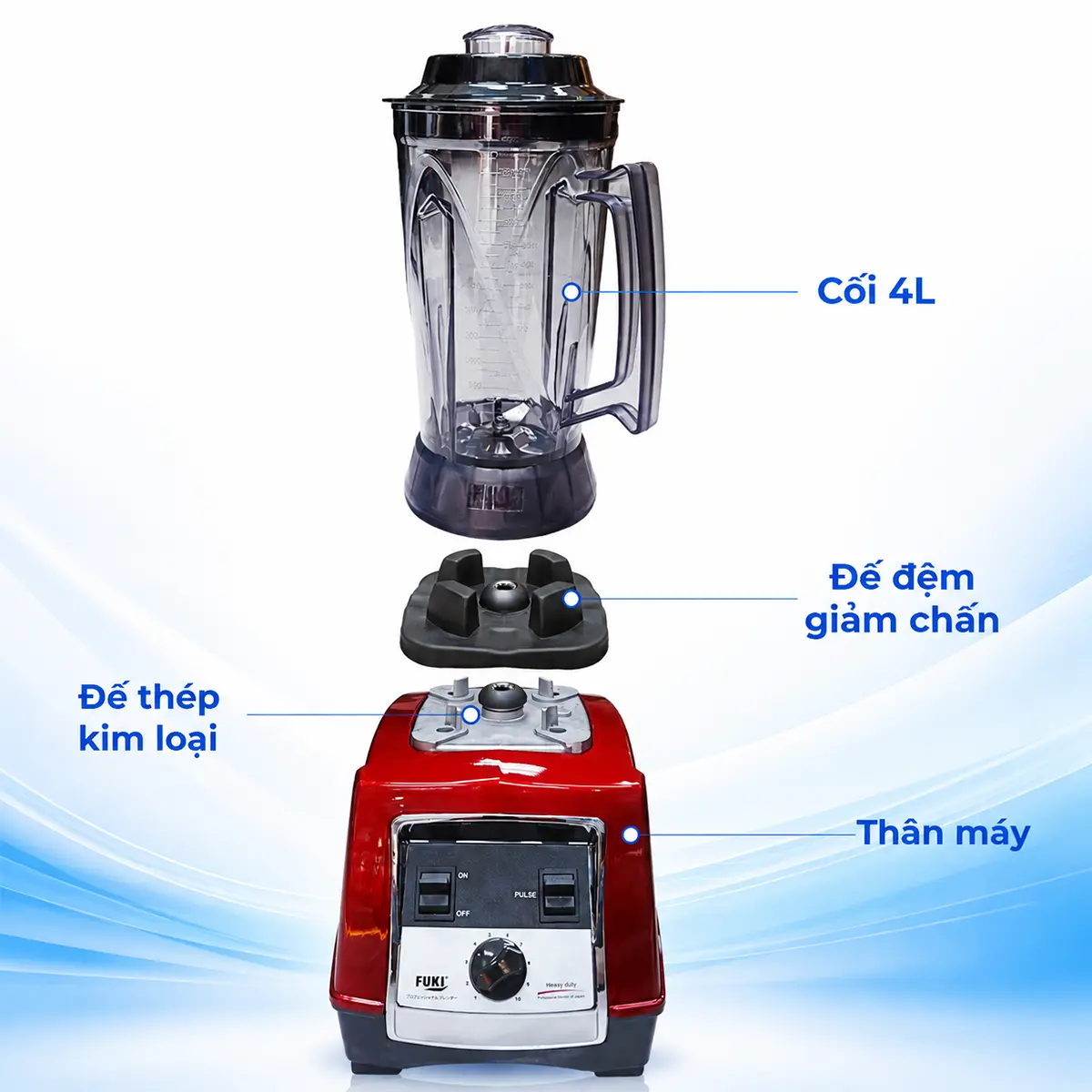 cấu tạo máy xay fk-3000 đỏ