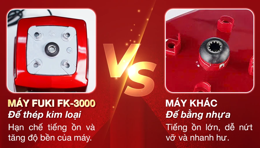 Máy xay sinh tố đậu nành công nghiệp Fuki 3000W FK-3000 - màu đỏ