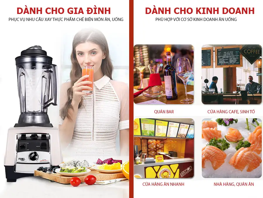 Máy xay sinh tố công nghiệp Fuki FK-3000W (màu trắng)