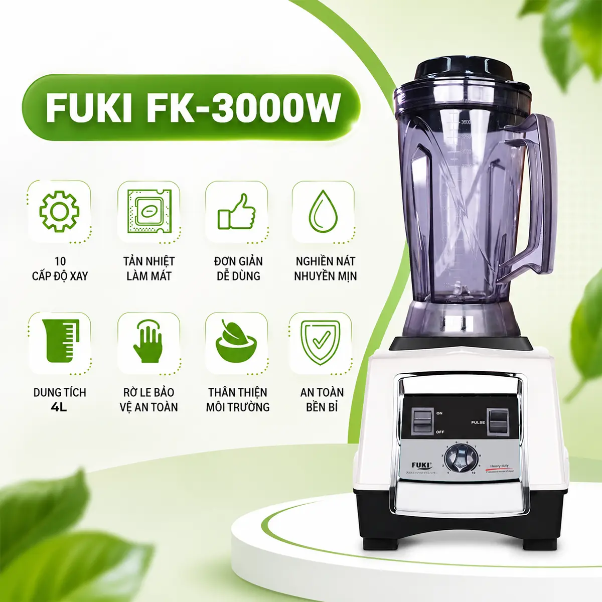 Máy xay sinh tố FUKI FK-3000 trắng model